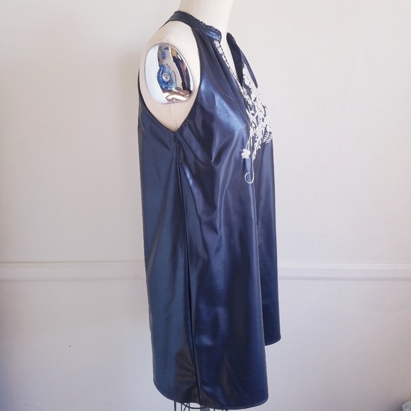 NEW | THML|‎ VeganLeather Dress Floral Embr… - Picture 6 of 7